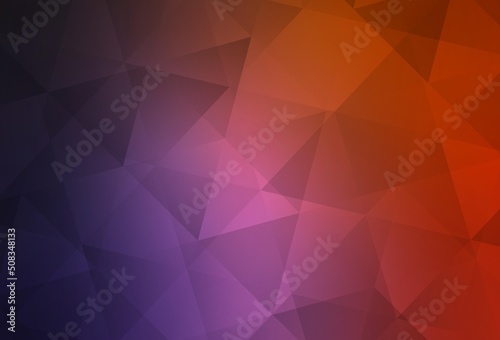 Dark Pink, Red vector shining triangular background.