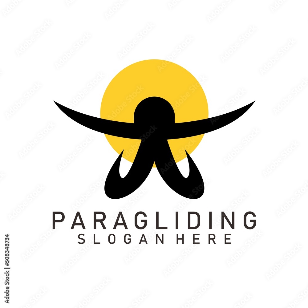 paragliding design icon logo vector art paragliding design icon logo vector art