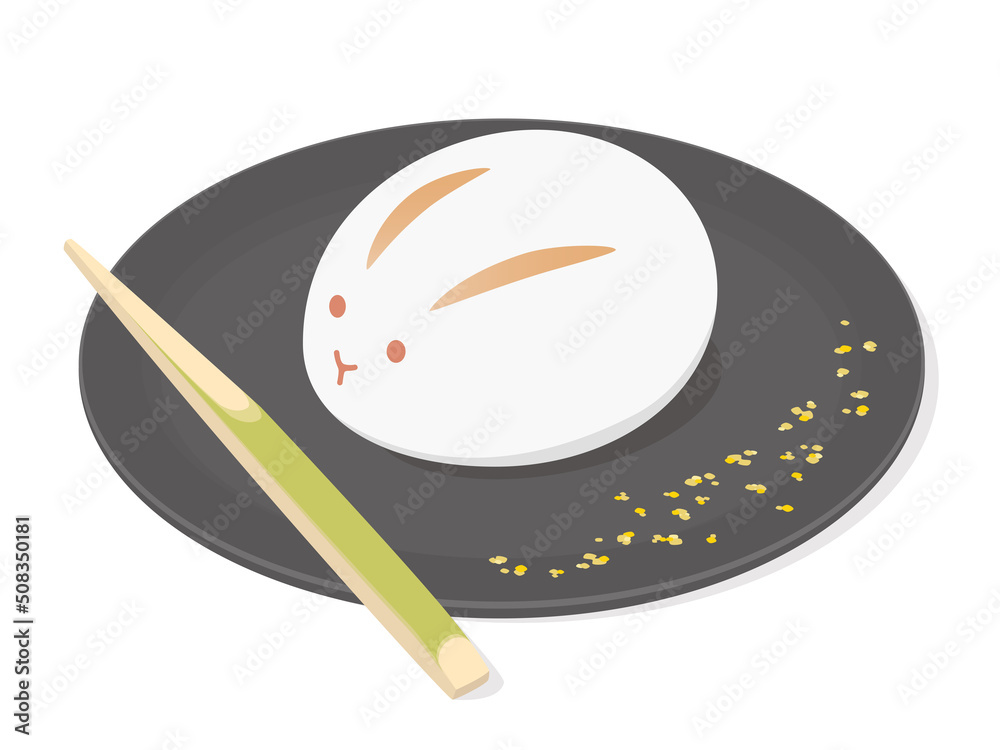 Vector illustration of traditional Japanese sweets Wagashi, Nerikiri