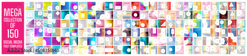 Mega collection of 150 social media post design template