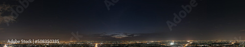 Panorama night sky and cloud white and orange clouds,Beautiful sunset sky for Nature backgrounds. 