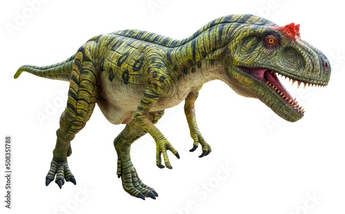 Eustreptospondylus is a carnivorous genus of a megalosaurid theropod dinosaur from the Late Jurassic period  Eustreptospondylus isolated on white background with clipping path