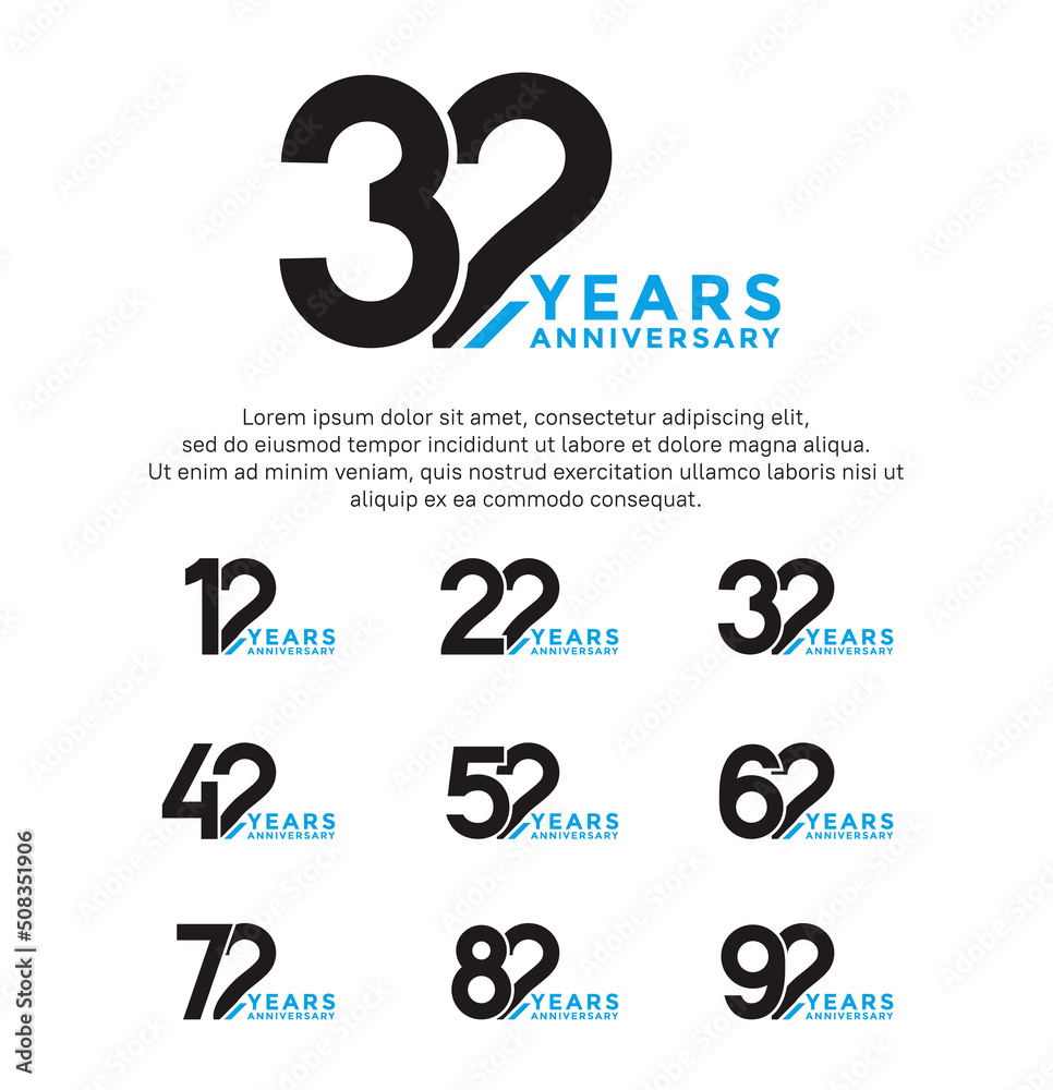 Obraz premium set anniversary logo style black and blue color isolated on white background for great event