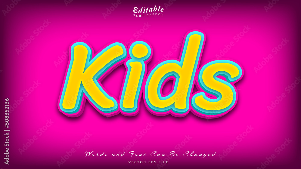 kids editable text effect, free font kids editable text effect, free font