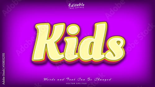 kids editable text effect, free font