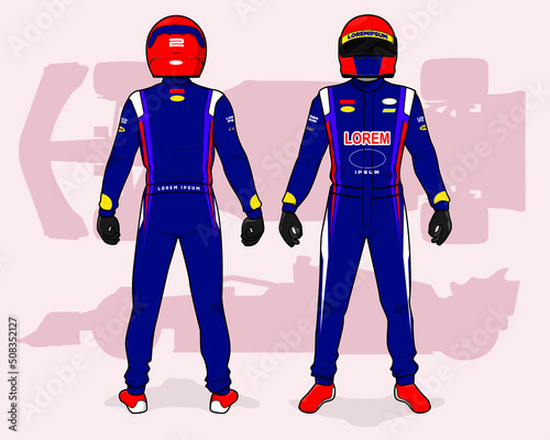 Racing driver uniform template mockup design