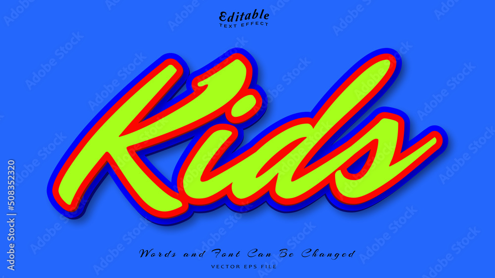kids editable text effect, free font kids editable text effect, free font