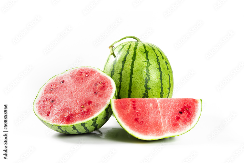 fresh sliced watermelon fruit isolated on white background fresh sliced watermelon fruit isolated on white background