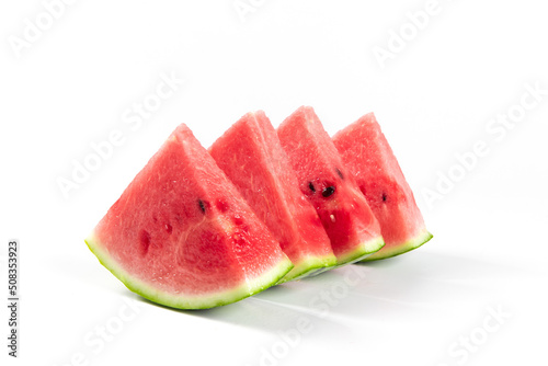 fresh sliced watermelon fruit isolated on white background
