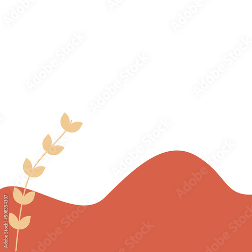 Organic Corner Blob with Leaf