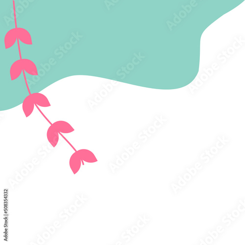 Organic Corner Blob with Leaf