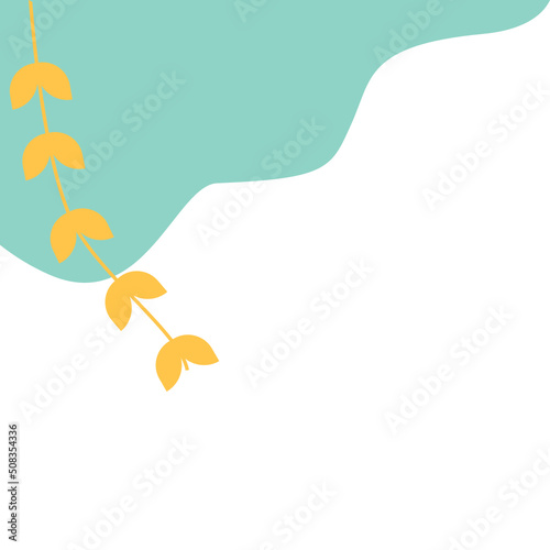 Organic Corner Blob with Leaf