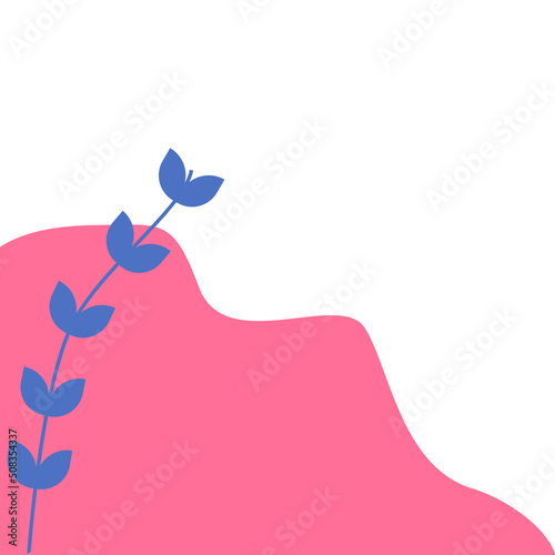 Organic Corner Blob with Leaf