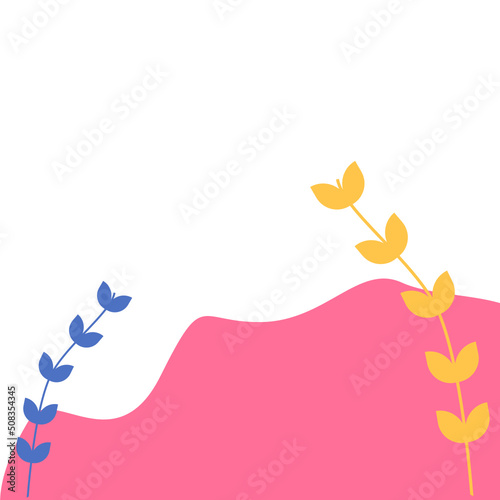 Organic Corner Blob with Leaf