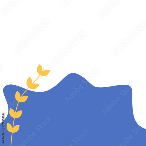 Organic Corner Blob with Leaf