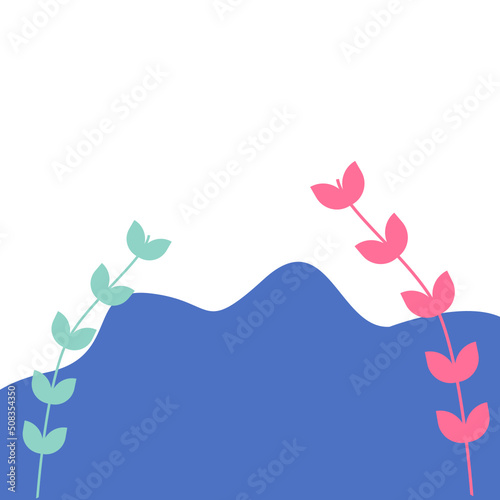 Organic Corner Blob with Leaf