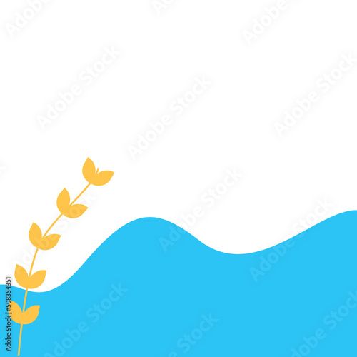 Organic Corner Blob with Leaf