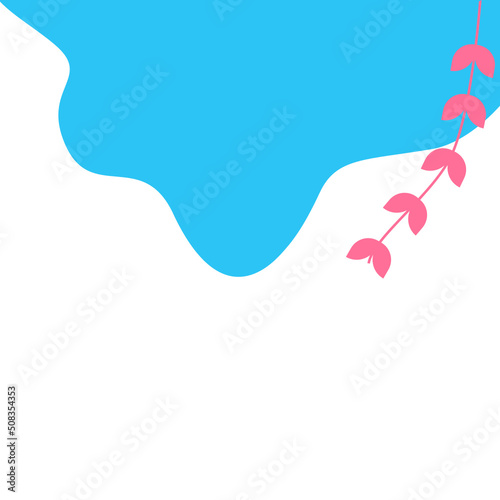 Organic Corner Blob with Leaf