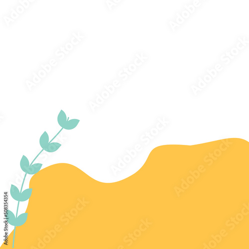 Organic Corner Blob with Leaf