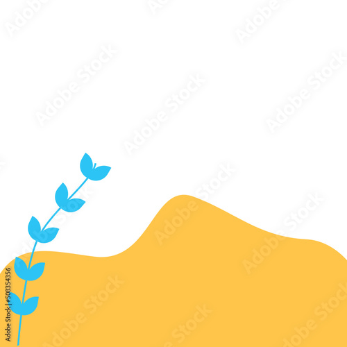 Organic Corner Blob with Leaf