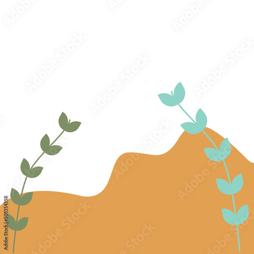 Organic Corner Blob with Leaf