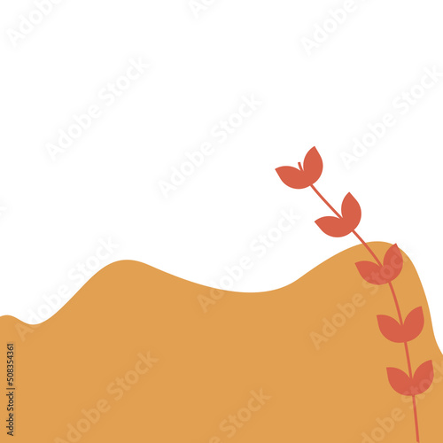 Organic Corner Blob with Leaf