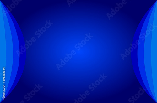 Blue gradient background design with 3d half sphere on the side. Perfect for wallpaper, banner, website