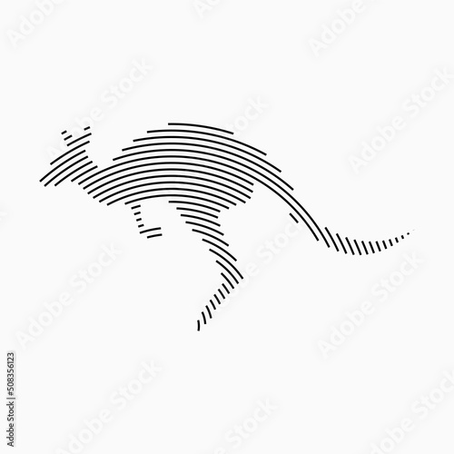 kangaroo line logo design vector illustration