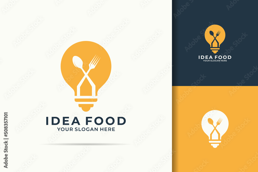 bulb spoon fork smart food menu inspiration logo bulb spoon fork smart food menu inspiration logo
