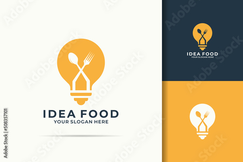 bulb spoon fork smart food menu inspiration logo