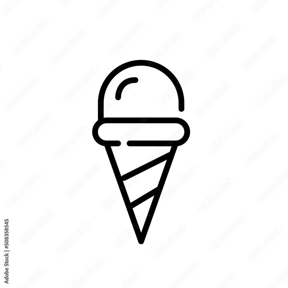 Ice cream cone. Pixel perfect, editable stroke line icon Ice cream cone. Pixel perfect, editable stroke line icon