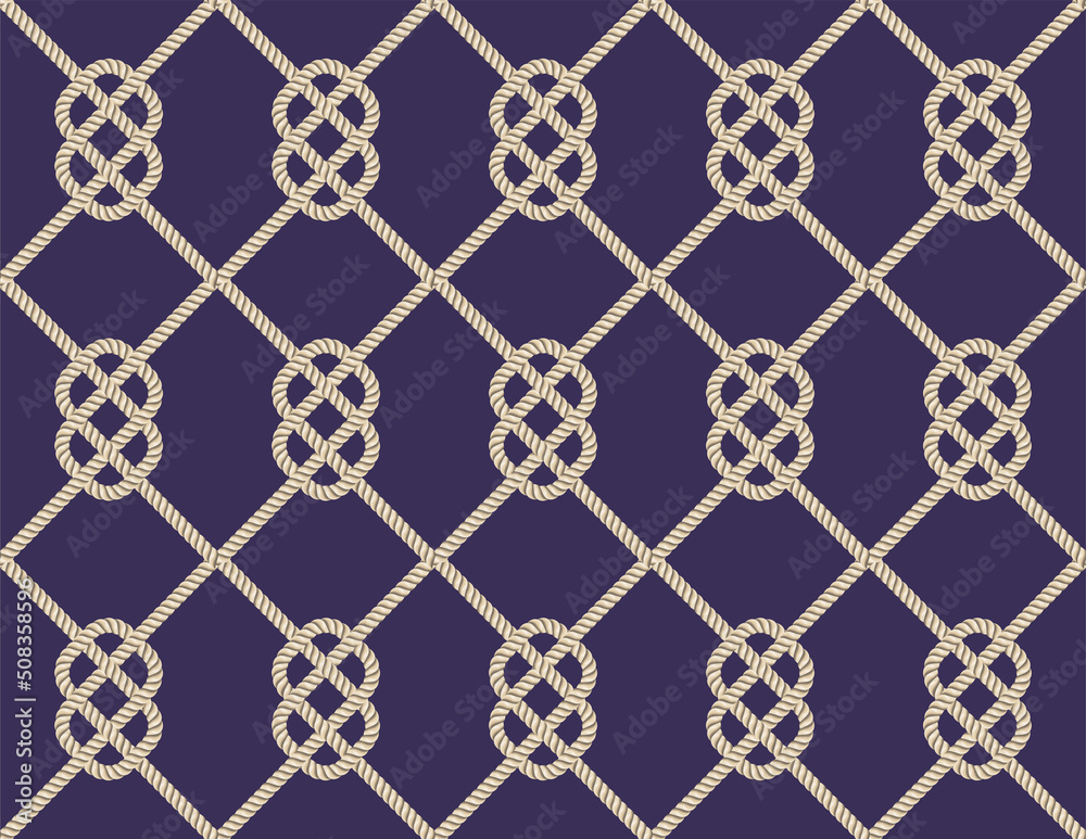 Fototapeta premium Rope seamless pattern, great for wallpaper and textile.