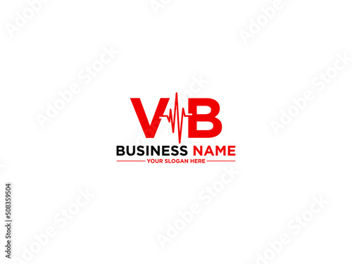 Letter VB Heart Logo, Medical Vb bv Logo Letter Vector Art For Music or Medical Heart