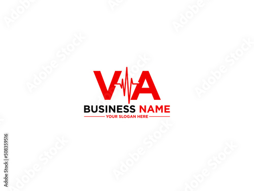 Letter VA Heart Logo, Medical Va av Logo Letter Vector Art For Music or Medical Heart