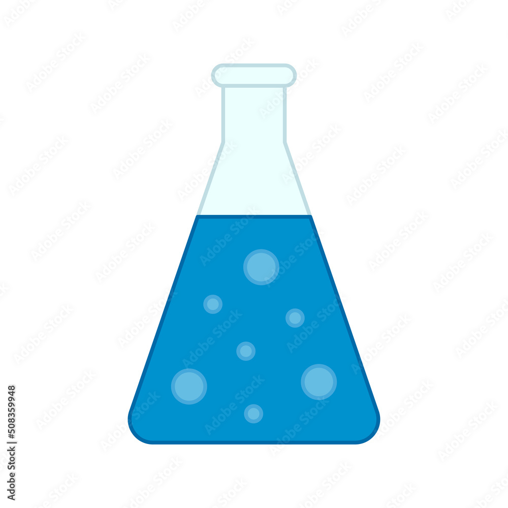 Chemistry flask isolated on white background. Vector illustration Chemistry flask isolated on white background. Vector illustration