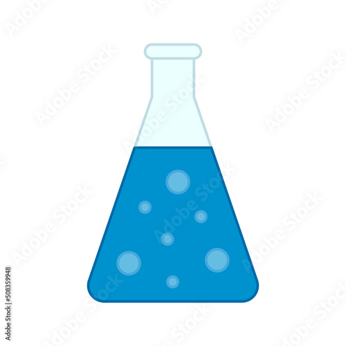 Chemistry flask isolated on white background. Vector illustration