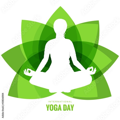 Illustration of woman doing yogasan for international yoga day background
