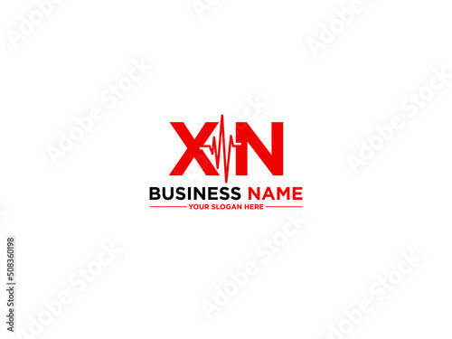 Creative XN Medical Logo, Letter Xn nx Logo Icon Vector Image Design For Medical Heart and Doctors photo