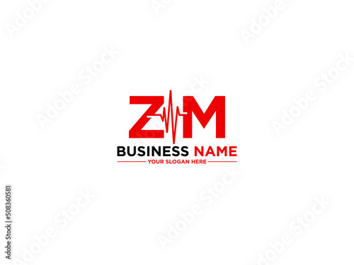 Abstract ZM Logo Icon, Letter Zm mz Logo Image Vector For medical or any type of business photo