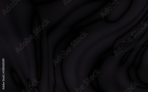 black surface with reflections. smooth minimal light waves background. blurry silk waves. minimal soft grayscale ripples flow. © YENI