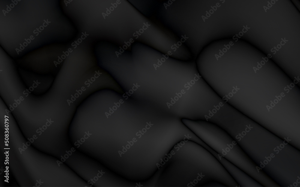 Obraz premium Realistic black silk fabric. background from folds of fabric. black silk drapery background.
