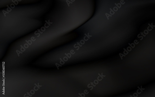 Realistic black silk fabric. background from folds of fabric. black silk drapery background.