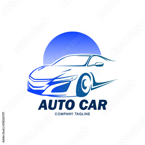 Blue auto car vector logo