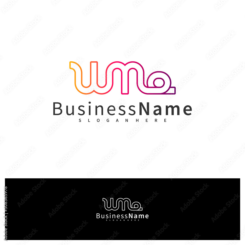 Letter WME logo design vector template, Initial WME logo concepts illustration.