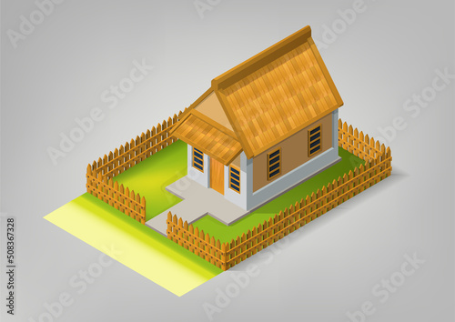 Isometric traditional house