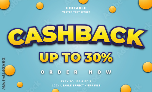 cashback editable text effect with modern and simple style, usable for logo or campaign title