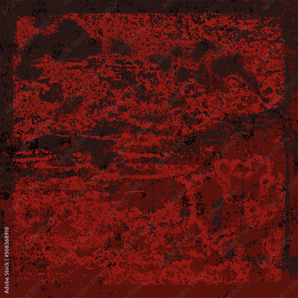 Grunge background is red. Abstract scratched texture. Vector graffiti