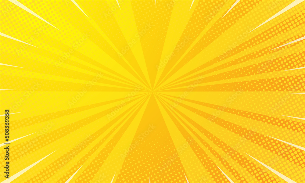 Fototapeta premium Abstract comic cartoon yellow background