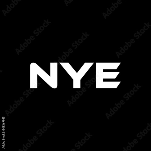 NYE letter logo design with black background in illustrator, vector logo modern alphabet font overlap style. calligraphy designs for logo, Poster, Invitation, etc.