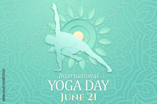 International Yoga Day background. Vector Illustration. 